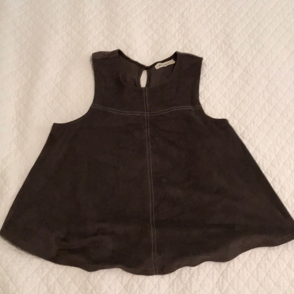 Brown suede crop top